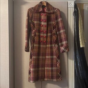 Jungal Wool Plaid Women's Coat